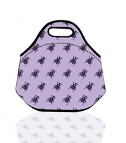 Insect Crawling around in Purple Portable Thermal Cooler Insulated Waterproof Lunch Box Storage Picnic Pouch Bag