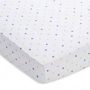 BreathableBaby Wick-Dry Crib Sheet, Blue Mist Dot Fashion, Mini by BreathableBaby