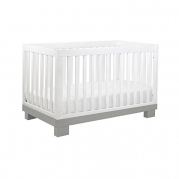 Babyletto Modo 3-in-1 Convertible Crib with Toddler Rail, Grey/White