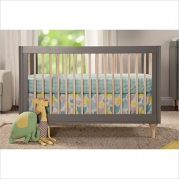 Babyletto Lolly 3-in-1 Convertible Crib with Toddler Rail, Gray/Washed Natural