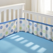 BreathableBaby Mesh Crib Liner, Blue Swirl, Blue/White/Gray/Sage