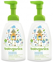 Babyganics Dish Dazzler Foaming Dish and Bottle Soap, Fragrance Free, 16 Fluid Ounce, Pack of 2