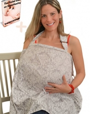 IntiMom Nursing Cover, Baby Breastfeeding Cover, Wide Hooter Hider Made of the Highest Quality Fabric, 100% Breathable Cotton with Unique Design and a Complementary Pouch - with Lifetime Guarantee