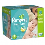 Pampers Baby Dry Diapers Economy Plus Pack, Size 1, 252 Count