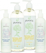 Puracy Natural & Organic Baby Care Gift Set - Baby Shampoo, Bubble Bath, Body Wash & Lotion Skin Care Bundle - Sulfate & Paraben-Free - Developed by Doctors Using Award Winning Ingredients - Pack of 4
