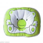 1PCS Bear Pattern Pillow Newborn Infant Baby Support Cushion Pad Prevent Flat Head Color: Green, Model:
