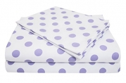 American Baby Company 100% Cotton Percale Toddler Bedding Sheet Set, White/Lavender Dot