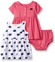 Gerber Baby Three-Piece Dress and Diaper Cover Set, Whales/Exclusive, 6-9 Months