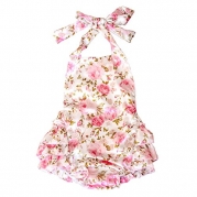 Lisianthus Baby Girls' Ruffles Romper Dress Summer Clothing Rose A Size 6M