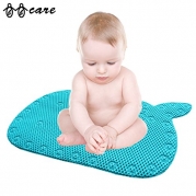 BBCare® Whale Shaped Baby Non-Slip Bathtub Mat with Strong Suction Cups-Blue