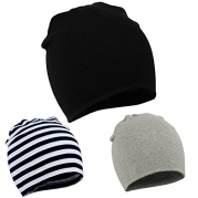 Zando Unisex Toddler Infant Cotton Soft Cute Knit Hat Beanies Cap 3 Pack-Mix Color2
