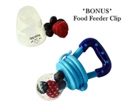 Food/Fruit Feeder or Teething Toys - Great Sucking Toy or Teether Nibbler (Blue)