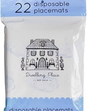 Dwelling Place® Disposable Placemats ★ 66-Count (3 Bags of 22) ★ BPA FREE ★ Individually Folded with 4 Sticky Sides