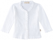 Lilax Baby Girls' Little Hearts Knit Cardigan Sweater 3M White