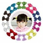 Shemay - 10 Pairs Grosgrain Ribbon Boutique Hair Bows Alligator Clips for Baby Girls Toddlers Kids Barrettes