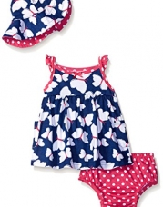Gerber Baby Three-Piece Sundress, Diaper Cover and Hat Set, Butterfly, 12 Months