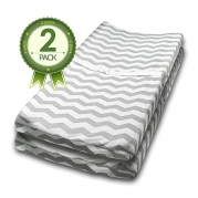Changing Pad Cover 2 Pack By Bonafide Baby - Grey Chevron Nursery Bedding