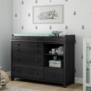 South Shore Little Smileys Changing Table with Removable Station, Gray Oak