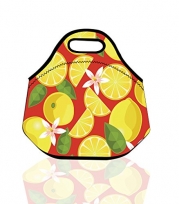 Cartoon Lemon in Red Best Picnic Hamper and Cooler Student Academy Lunch Bag Baby Luch Bags