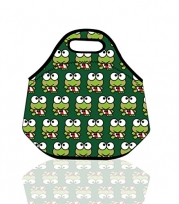 School Carry Handle Tote Lunch bag, Cute Cartoon Frog in Dress Lunch Bag Tote Insulated Cooler Travel Picnic Box Storage Bag Lunch