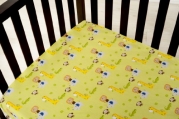 Kids Line Happy Tails Fitted Sheet, Sage Ground