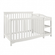 Baby Relax Bailey Convertible Crib with Side Changing Table Set, White