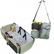 EZ Travel Bed for Infants, Khaki and brown