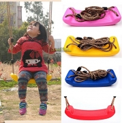 Plastic Garden Tree Swing Rope Seat Molded For Kid Children Child Gift Play Game Blue Color