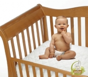 Snoozy Organic Cotton Waterproof Crib Mattress Pad Featuring Safety Stay on Corners, 28x 52
