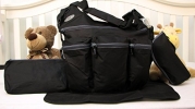 SoHo Daddy, Grand Central 4 pieces Diaper Bag set *Limited time offer !* (BLACK)