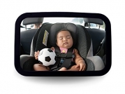 Griffin Baby - Back Seat Baby Mirror - Adjustable Baby Safety Mirror for Rear Facing Infant Car Seats Lightweight Heavyduty Plastic Construction Shatterproof Glass - Lifetime Warranty