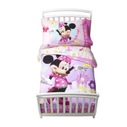 Disney Minnie Mouse 4pc Toddler Bedding Set ''Genuine Licensed''