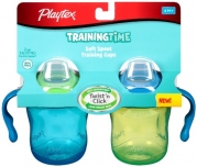 Playtex First Sipster Cup/TrainingTime, 7 Ounce, 2 Pack, Color May Vary