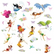 RoomMates RMK1493SCS Disney Fairies Wall Decals with Glitter Wings
