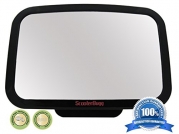Back Seat Mirror by ScooterBugg - *Crash-Tested* - No Center Headrest Required - Extra Large Baby Rear Seat Mirror - Shatterproof & Cadmium Free - 360-degree Adjustable Mirror Rotates and Pivots for that Perfect Viewing Angle - Larger than other brands an