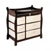 Badger Basket Baby Changing Table with Six Baskets, Espresso