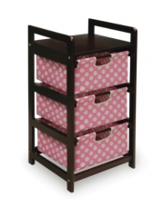 Badger Basket Three Drawer Hamper/Storage Unit, Espresso/Pink