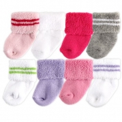 8-Pack Newborn Baby Socks, Girl assorted colors,0-6 Months