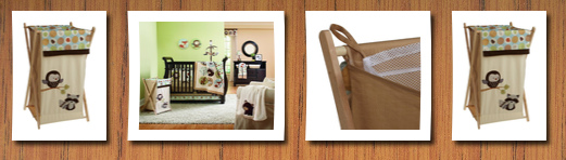 Carter's forest friends hamper, tan/choc, 17 x 16 x 27
