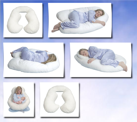 Leachco back 'n belly contoured body pillow, ivory