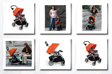 Contours lite stroller, tangerine