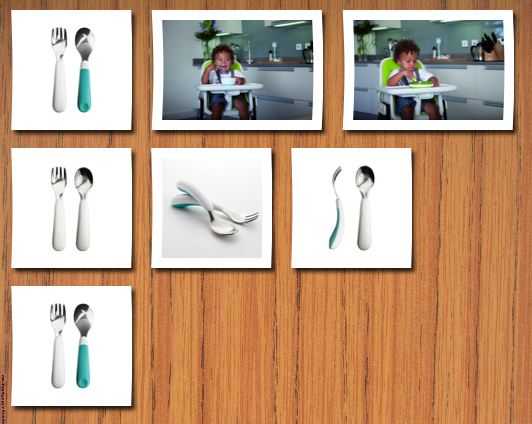 OXO fork and spoon set, aqua