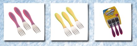 NUK gerber graduates bpa free 3 pack graduates kiddy cutlery forks, colors may vary