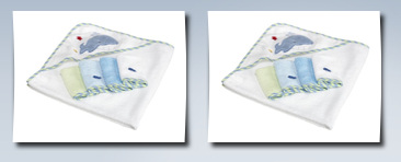 Spasilk 100% cotton hooded terry bath towel with 4 washcloths, blue