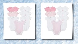 Spasilk 100% cotton assorted short sleeve lap shoulder 7-pack bodysuit girl,