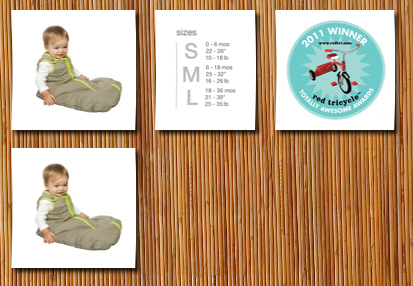 baby deedee sleep nest baby sleeping bag, khaki/lime green,