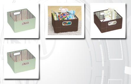 JJ Cole collections storage box, cocoa stripe,