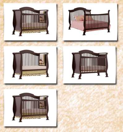 Stork Craft valentia fixed side convertible crib, espresso