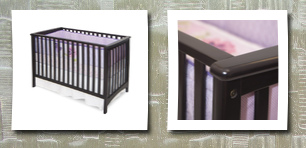Childcraft child craft london euro style stationary crib, jamocha