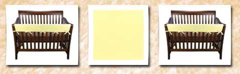 Trend Lab wide cribwrap rail cover for crib front/back, yellow fleece